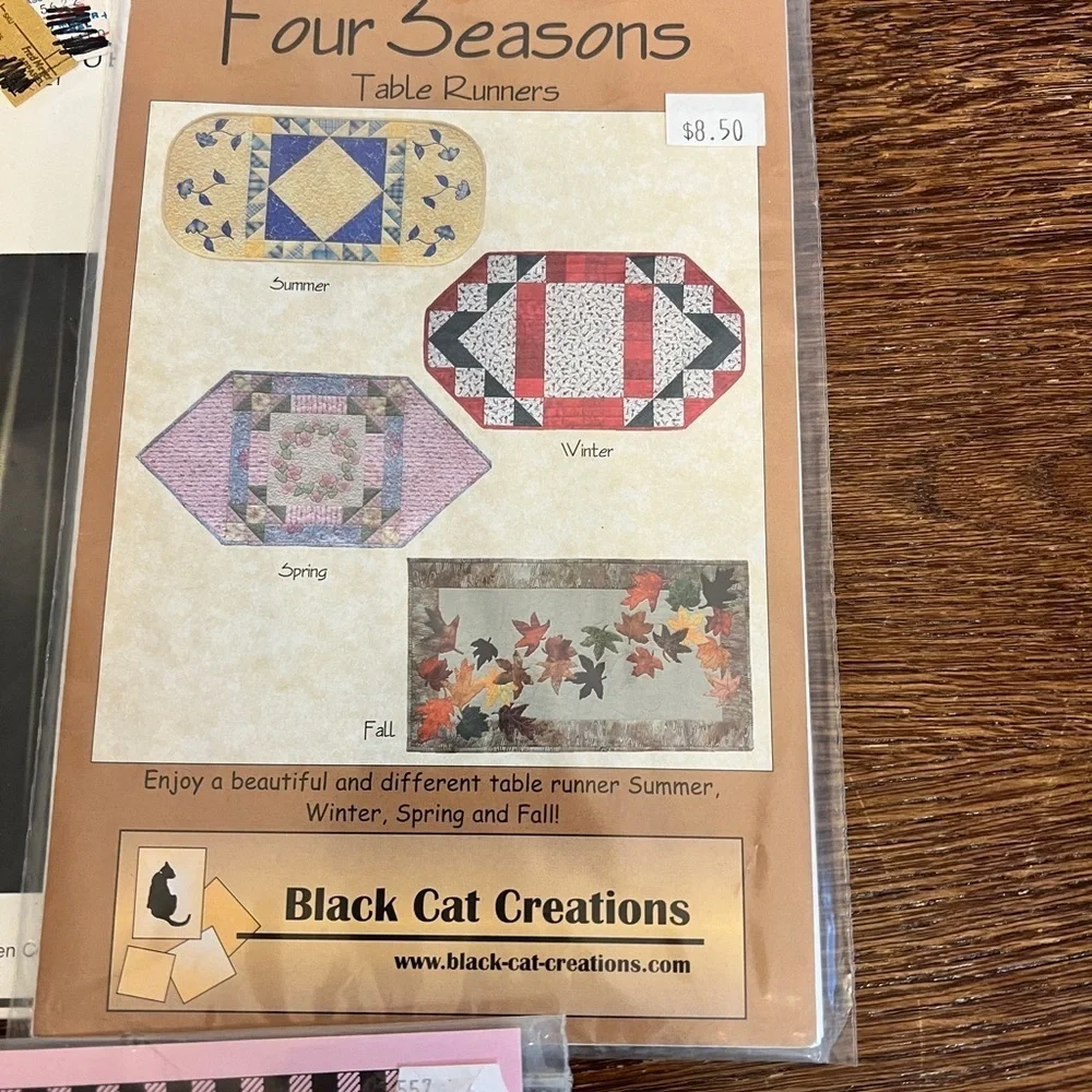 Lot of 3 Vintage Sewing Patterns – Noel Banner, Four Seasons Table Runners